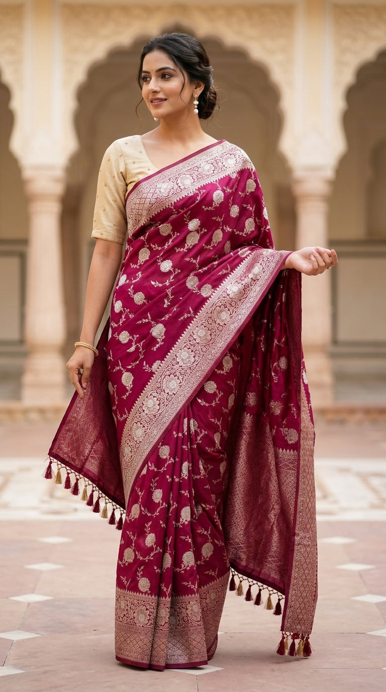Banaras Katan Silk Brown