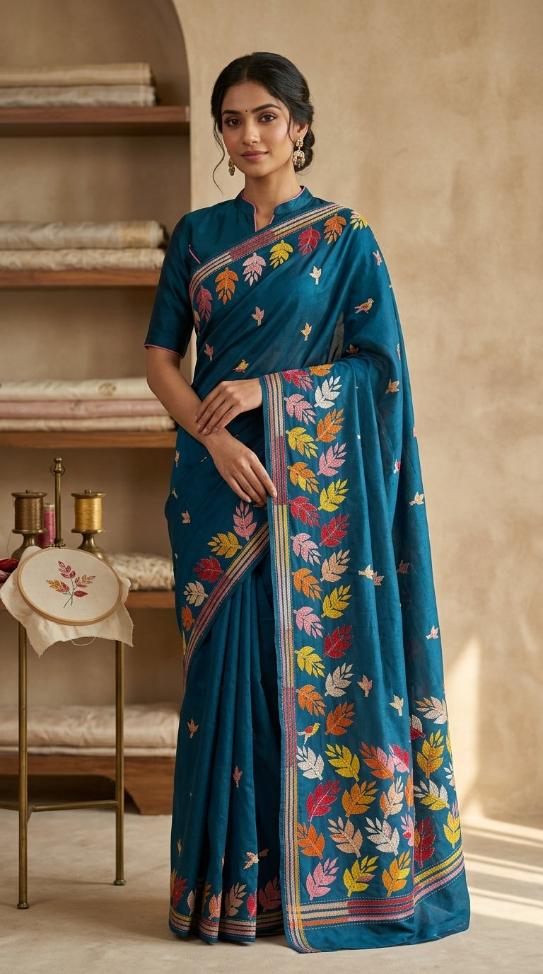 Kantha Silk Saree