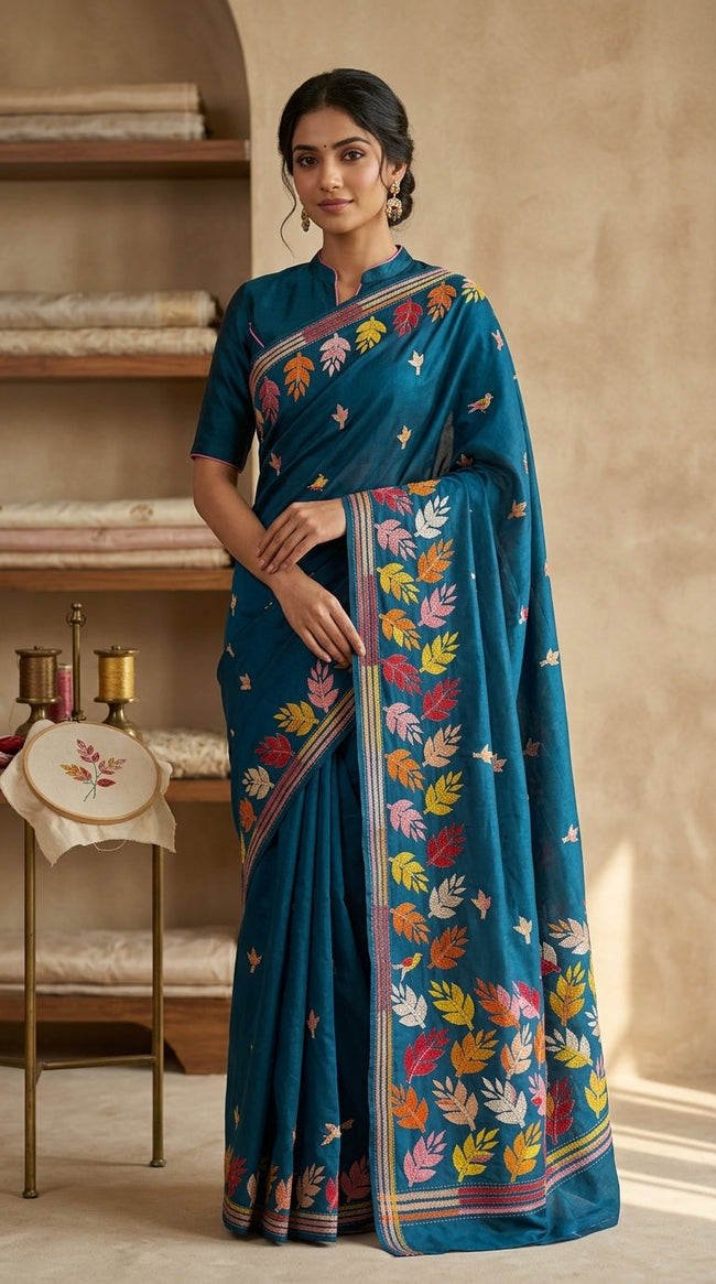Kantha Silk Saree Hover Image