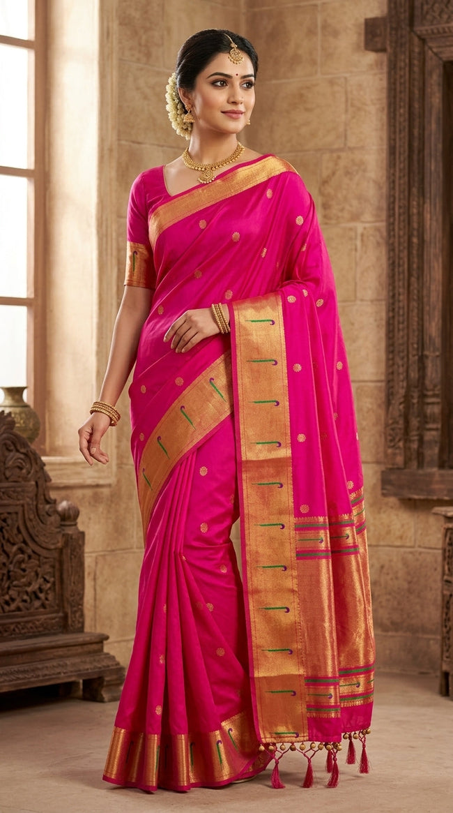 PaithaniSilk Hotpink Hover Image