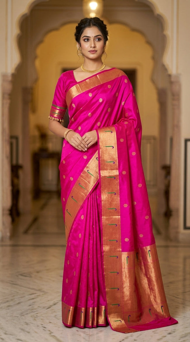 PaithaniSilk Hotpink Main Image